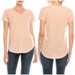 Urban Diction layering Vneck Cafe au Lait Tshirt, short sleeves, size M
